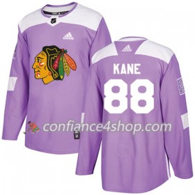 Adidas Maillot de Hockey Chicago Blackhawks Patrick Kane 88 2017-2018 Violet Fights Cancer Practice Authentic - Homme